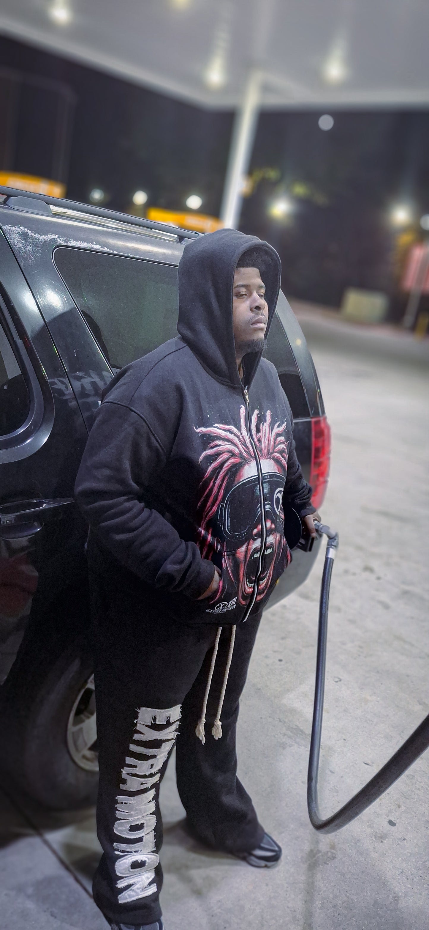 Black "Make your life meaningful " zip up