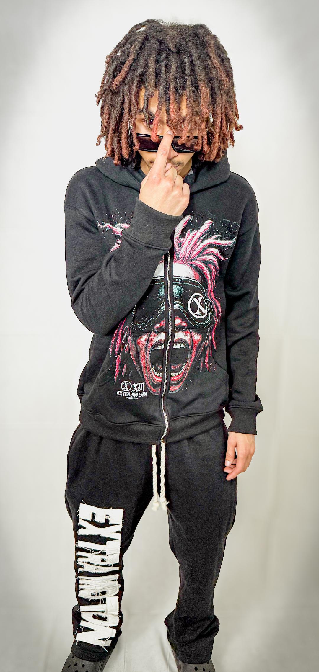 Black "Make your life meaningful " zip up