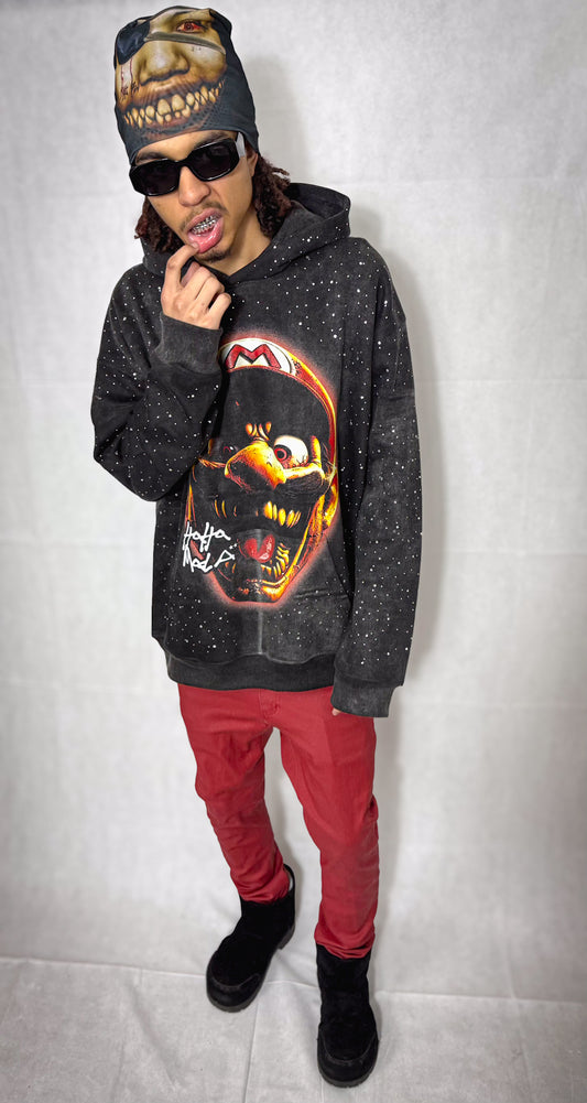 Acid wash "Rhinestone" hoodie