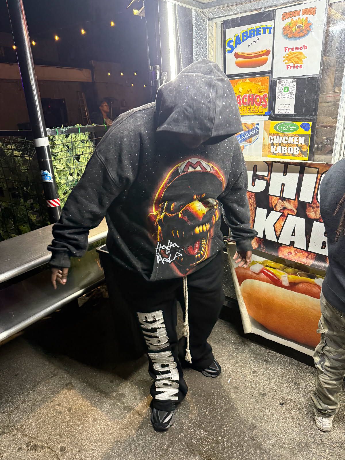 Acid wash "Rhinestone" hoodie